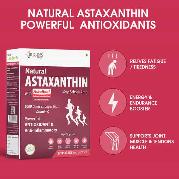 Origins Nutra Natural Astaxanthin Supports Heart Joint (30 Softgels)