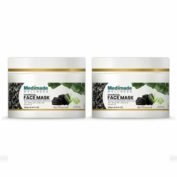 Medimade Activated Charcoal Face Mask - 250 Gm X 2 ( Pack Of 2 )
