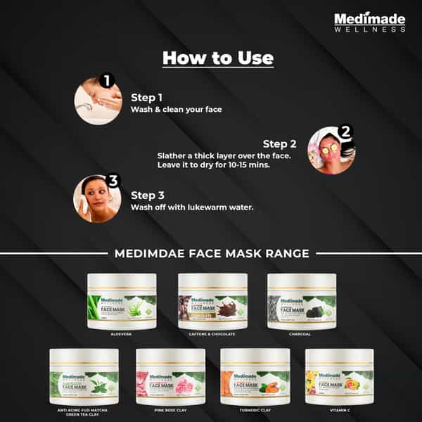 Medimade Activated Charcoal Face Mask - 250 Gm X 2 ( Pack Of 2 )