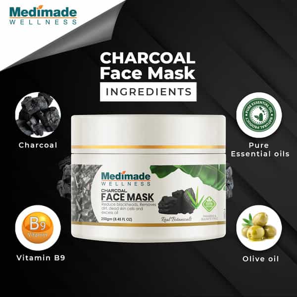 Medimade Activated Charcoal Face Mask - 250 Gm X 2 ( Pack Of 2 )