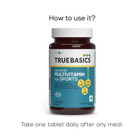 Truebasics Advanced Multivitamin For Sports & Fitness (30 Tablets) | With Amino Acid