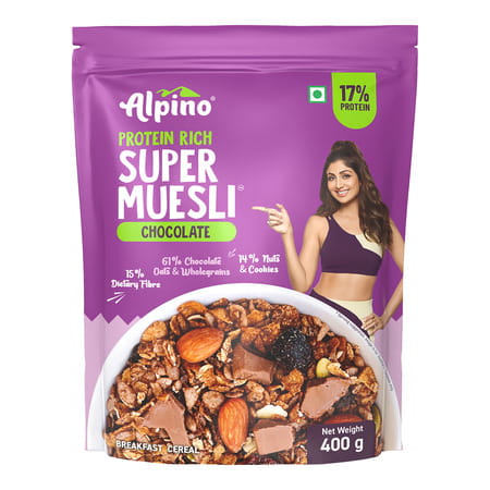 Alpino Protein-rich Super Muesli Chocolate Pouch 400 Gm
