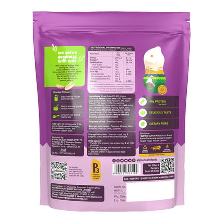 Alpino Protein-Rich Super Muesli Chocolate Pouch 400 Gm