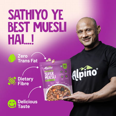 Alpino Protein-Rich Super Muesli Chocolate Pouch 400 Gm