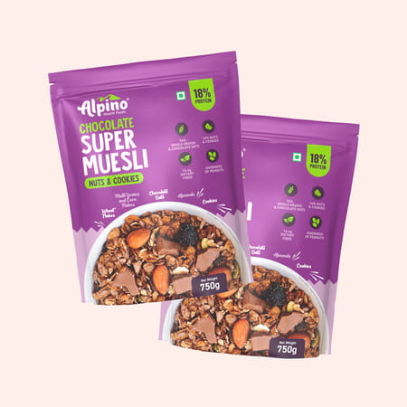 Alpino Protein-Rich Super Muesli Chocolate Pouch 400 Gm
