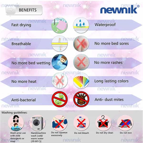 Newnik Cozymat Soft Waterproof And Reusable Mat (Size: 140Cm X 100Cm) Salmon Rose Large
