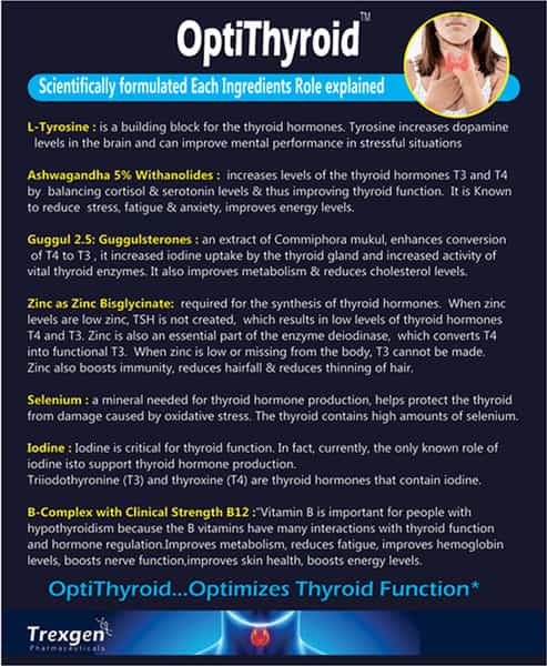 Trexgen Opti-Thyroid Underactive Thyroid Function Tablets - 30 Tablets