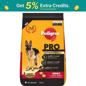 Pedigree Pro Adult Large Breed | 20 Kg Dry Dog Food | Vet Trusted Brand (18 Months Onwards)