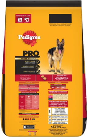 Pedigree Pro Adult Large Breed | 20 Kg Dry Dog Food | Vet Trusted Brand (18 Months Onwards)