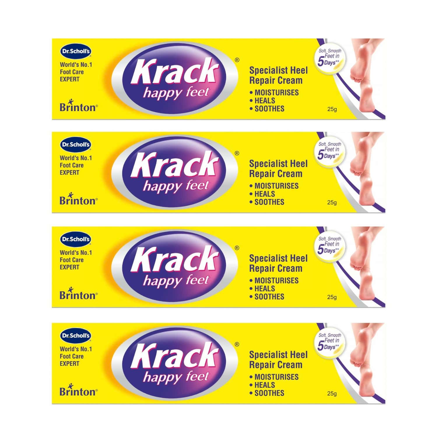 Krack Heel Repair Cream Tube Of 25 G (Pack Of 4)