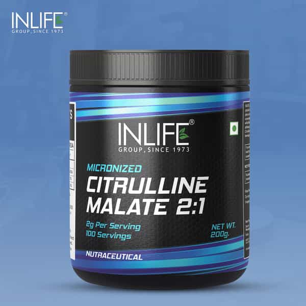 Inlife Micronized Citrulline Malate Powder 2:1 Supplement 200 Grams Unflavoured