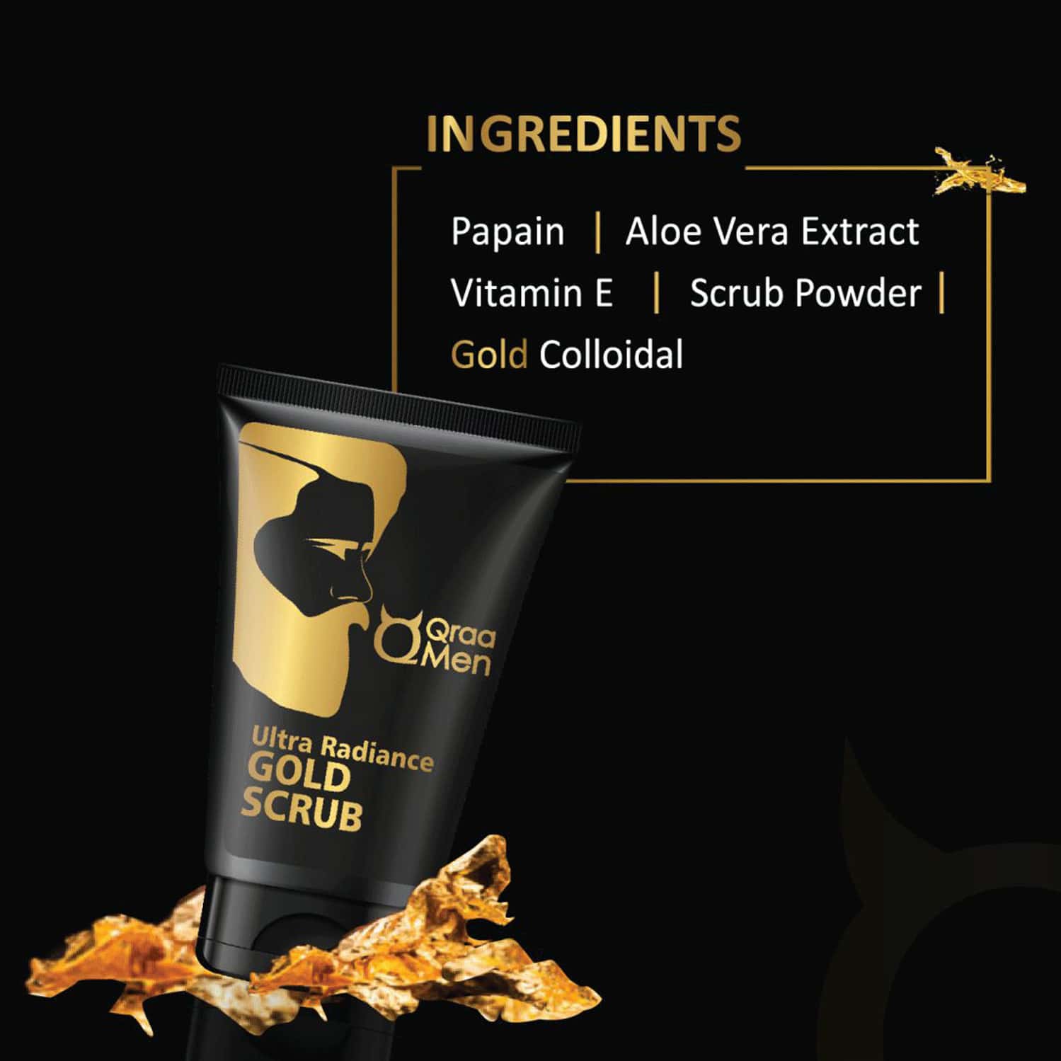 Buy QRAA MEN ULTRA RADIANCE GOLD SCRUB WITH 24K GOLDINSTANT BRIGHT