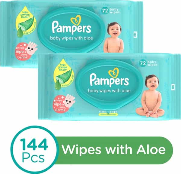 Pampers Baby Gentle Wet Wipes With Aloe 97% Pure Water 144 Count