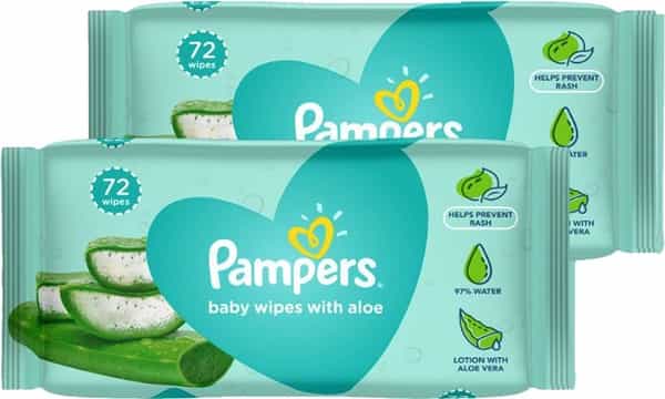 Pampers Baby Gentle Wet Wipes With Aloe 97% Pure Water 144 Count