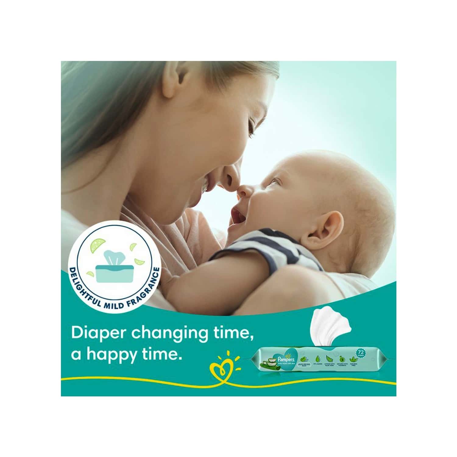 Buy Pampers Baby Gentle Wet Wipes With Aloe, 97% Pure Water, 144 Count