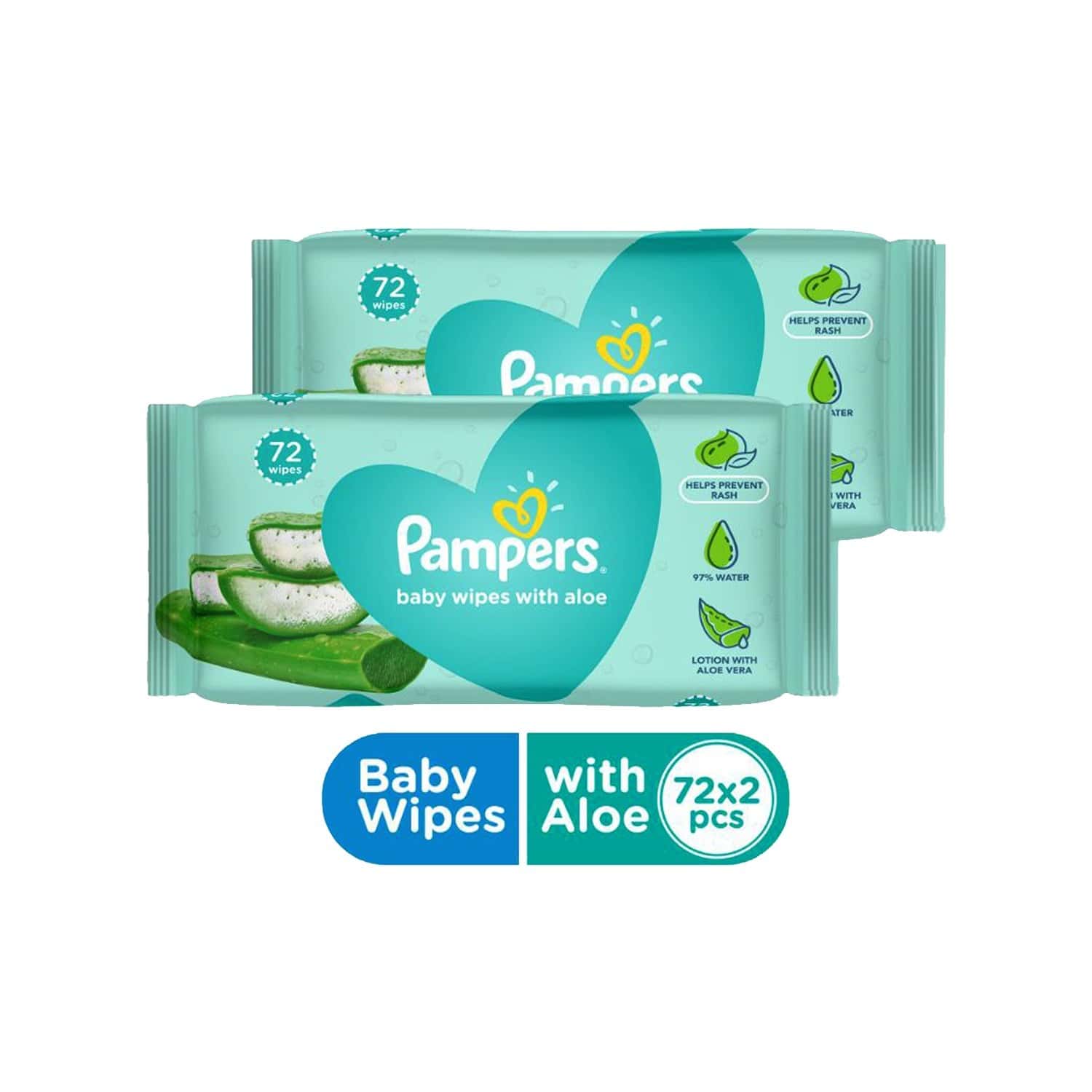 Buy Pampers Baby Gentle Wet Wipes With Aloe, 97% Pure Water, 144 Count
