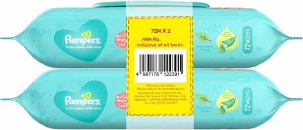 Pampers Baby Gentle Wet Wipes With Aloe 97% Pure Water 144 Count
