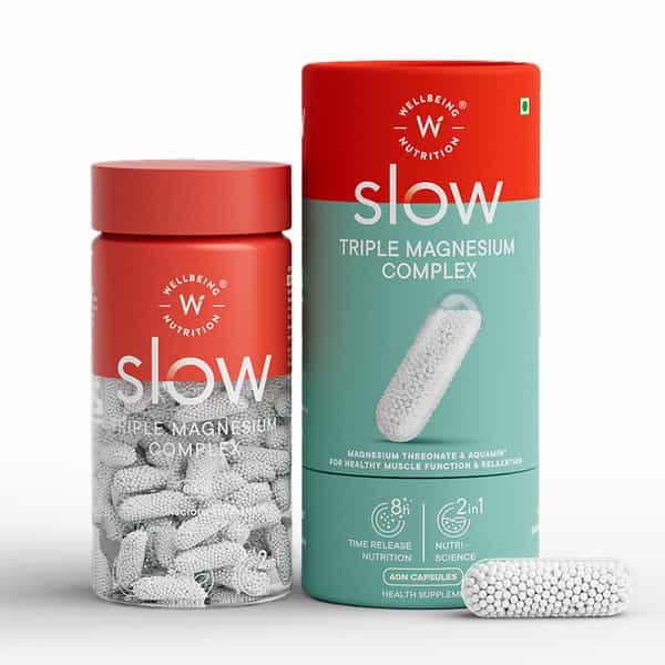Wellbeing Nutrition Slow Triple Magnesium Complex With Glycinate | 60 Veg Capsules