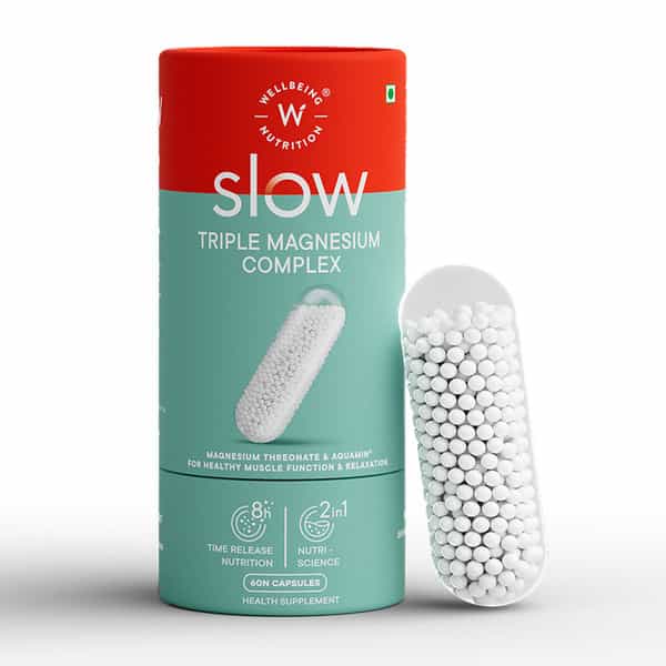Wellbeing Nutrition Slow Triple Magnesium Complex With Glycinate | 60 Veg Capsules