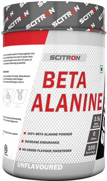 Scitron Beta Alanine (100 Servings | 2.5G Beta Alanine | 0 Fillers | No Added Sweetner) - 250G