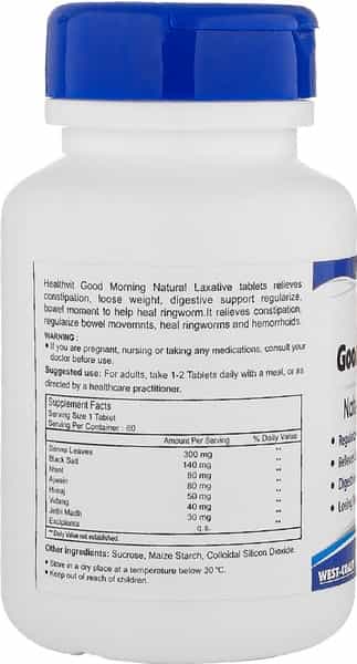 Healthvit Good Morning Natural Laxative Tablets Bottle Of 60