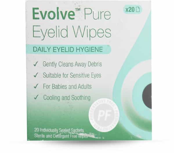Evolve Pure Eyelid Wipes | 20 Sachets