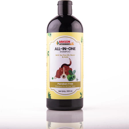 Bakson Veterinary All In One Shampoo With Tea Tree Oil Neem& Amla Paraben Free Shampoo 500 Ml