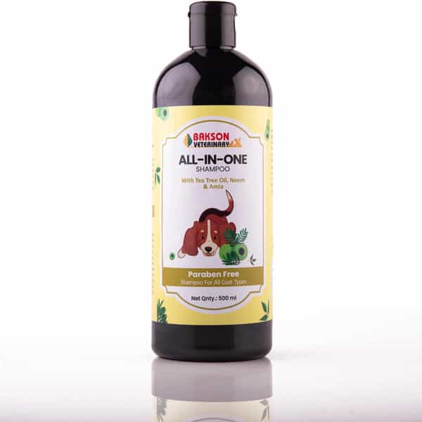 Bakson Veterinary All In One Shampoo With Tea Tree Oil Neem& Amla Paraben Free Shampoo 500 Ml