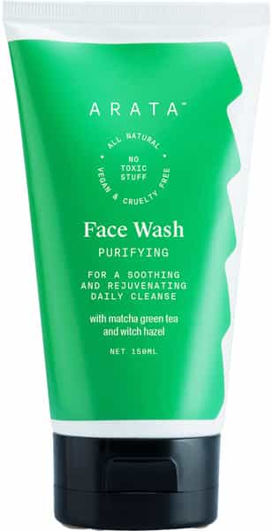 Arata Natural Purifying Face Wash With Matcha Green Tea Aloe Vera & Witch Hazel (150 Ml)
