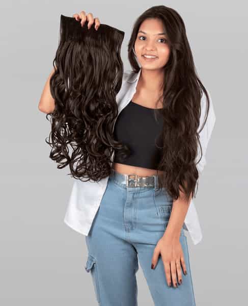 Streak Street Clip-In 24" Full-Wavy Dark Brown Hair Extensions