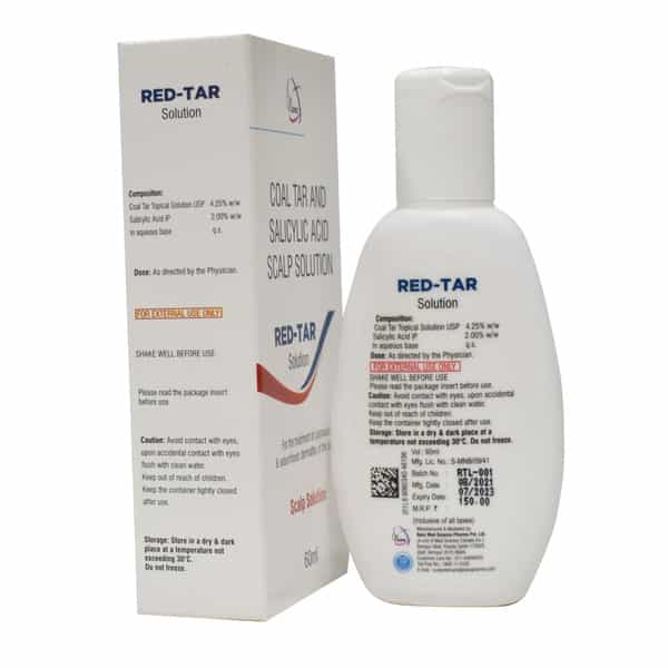 Red-Tar Coal Tar And Salicylic Acid Scalp Solution 60 Ml Pack 2
