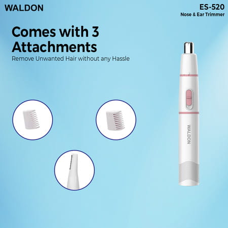 Waldon Es-520 Cordless Nose Trimmer Unisex Suitable Ear And Eyebrow|Stainless Steel Washable Blade