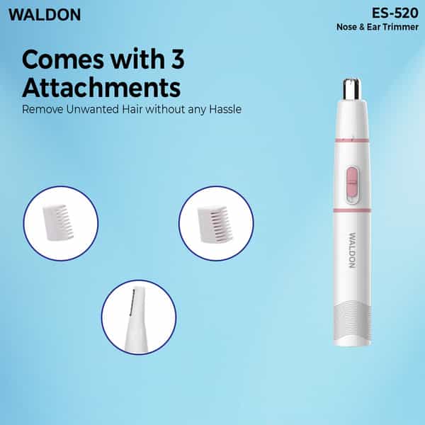 Waldon Es-520 Cordless Nose Trimmer Unisex Suitable Ear And Eyebrow|Stainless Steel Washable Blade