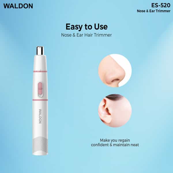 Waldon Es-520 Cordless Nose Trimmer Unisex Suitable Ear And Eyebrow|Stainless Steel Washable Blade