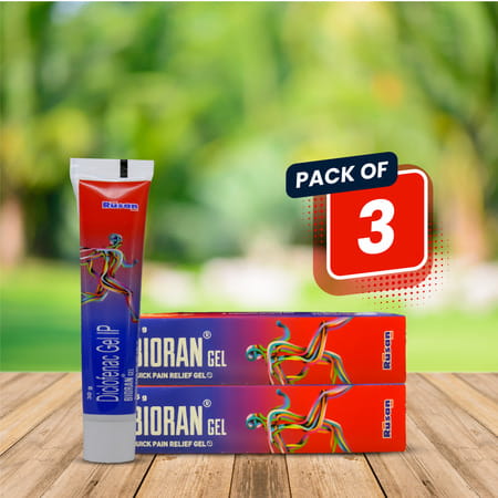 Rusan Bioran Quick Pain Relief Gel | Tube | 30 Gm | Pack Of 3