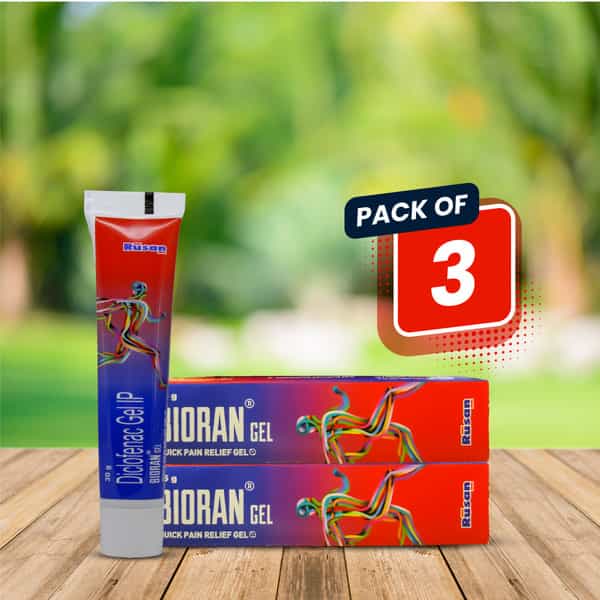 Rusan Bioran Quick Pain Relief Gel | Tube | 30 Gm | Pack Of 3