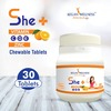 Kegan Wellness She+ (Vitamin C + D + E + Zinc) Chewable Multi-Vitamin Tablets Bottle Of 30