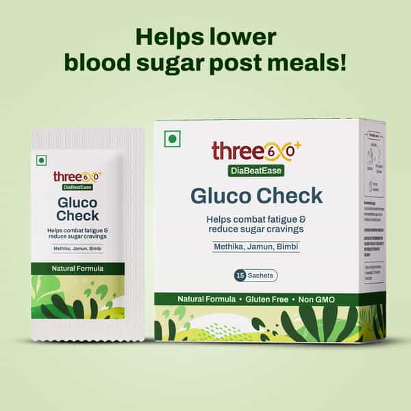 Three60+ Diabeatease Gluco Check Powder (15 Sachets ) Pack Of 1