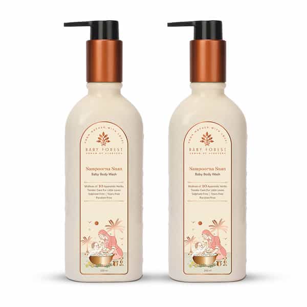 Baby Forest Sampoorna Snan Baby Body Wash | 10 Ayurvedic Herbs | Pack Of 2 X 200 Ml