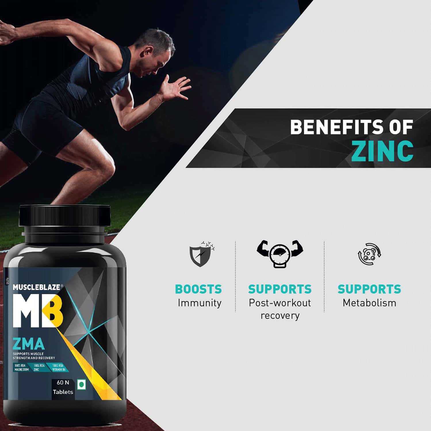 Buy MUSCLEBLAZE ZMA 60 TABLETS Online & Get Upto 60 OFF at PharmEasy