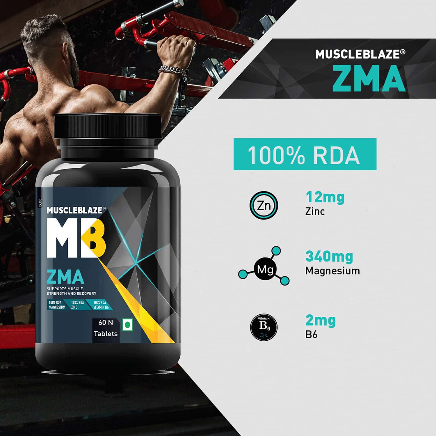 Buy MUSCLEBLAZE ZMA 60 TABLETS Online & Get Upto 60 OFF at PharmEasy