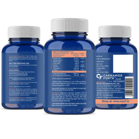 Carbamide Forte Chelated Magnesium Glycinate 2000Mg Supplement - Better Sleep - 60 Tablets