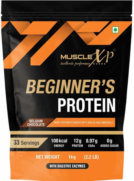 Musclexp Beginner's Protein Belgium Chocolate 1Kg Pouch (2.2 Lb) (Pack Of 5)