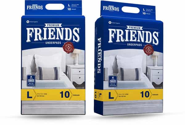 Friends Premium Disposable Underpads | Soft & Super Absorbency - 60X90 Cm (L)