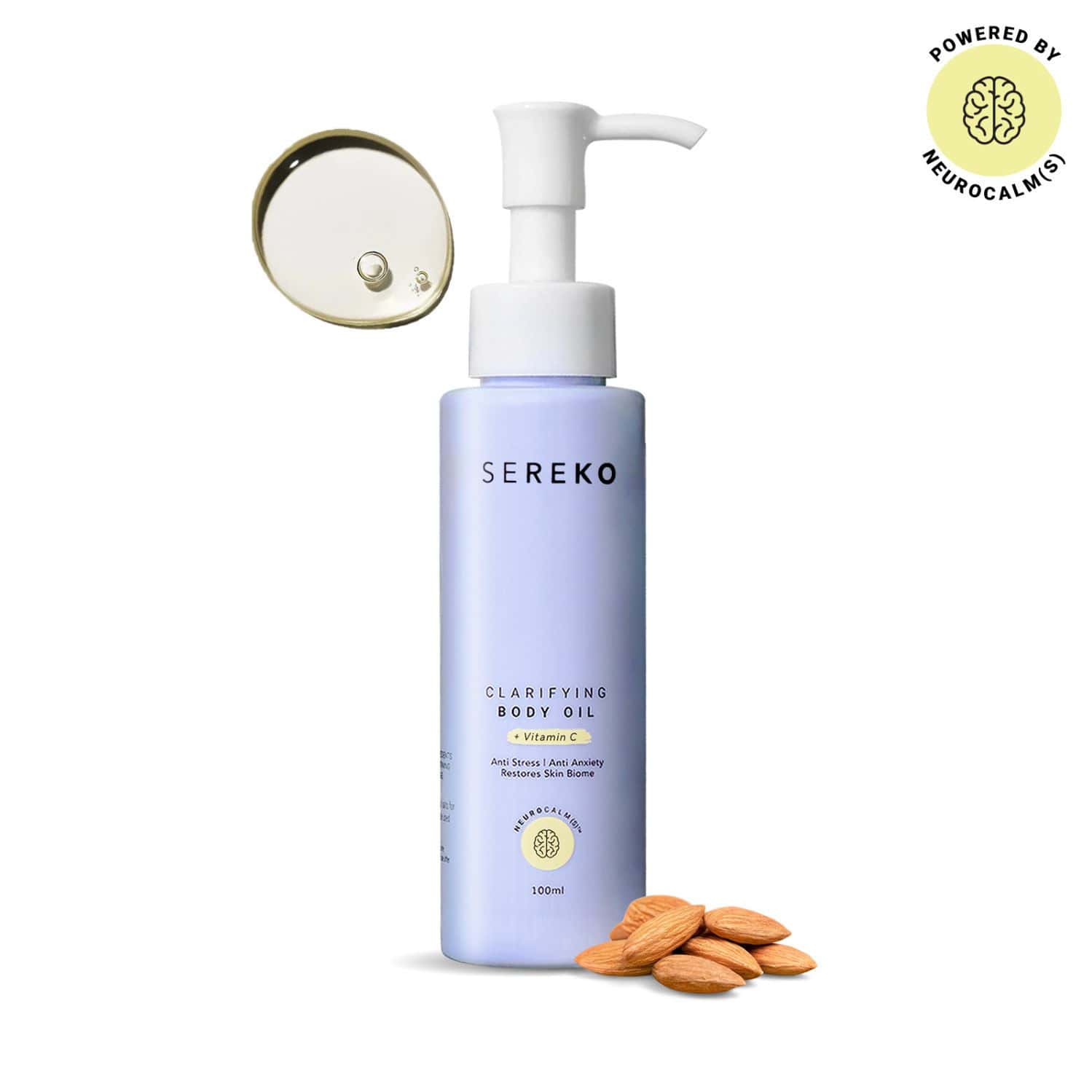 Sereko Almond & Vitamin C Body Oil | Deeply Nourishes | Brighten Skin & Quick Absorbing 100 Ml