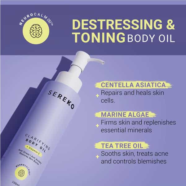 Sereko Almond & Vitamin C Body Oil | Deeply Nourishes | Brighten Skin & Quick Absorbing 100 Ml