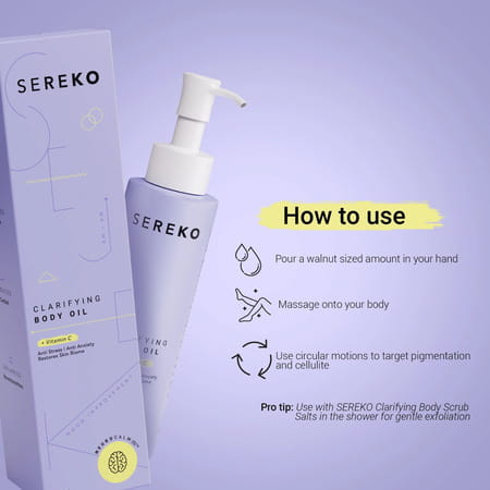 Sereko Almond & Vitamin C Body Oil, Deeply Nourishes, Brighten Skin & Quick Absorbing 100 Ml