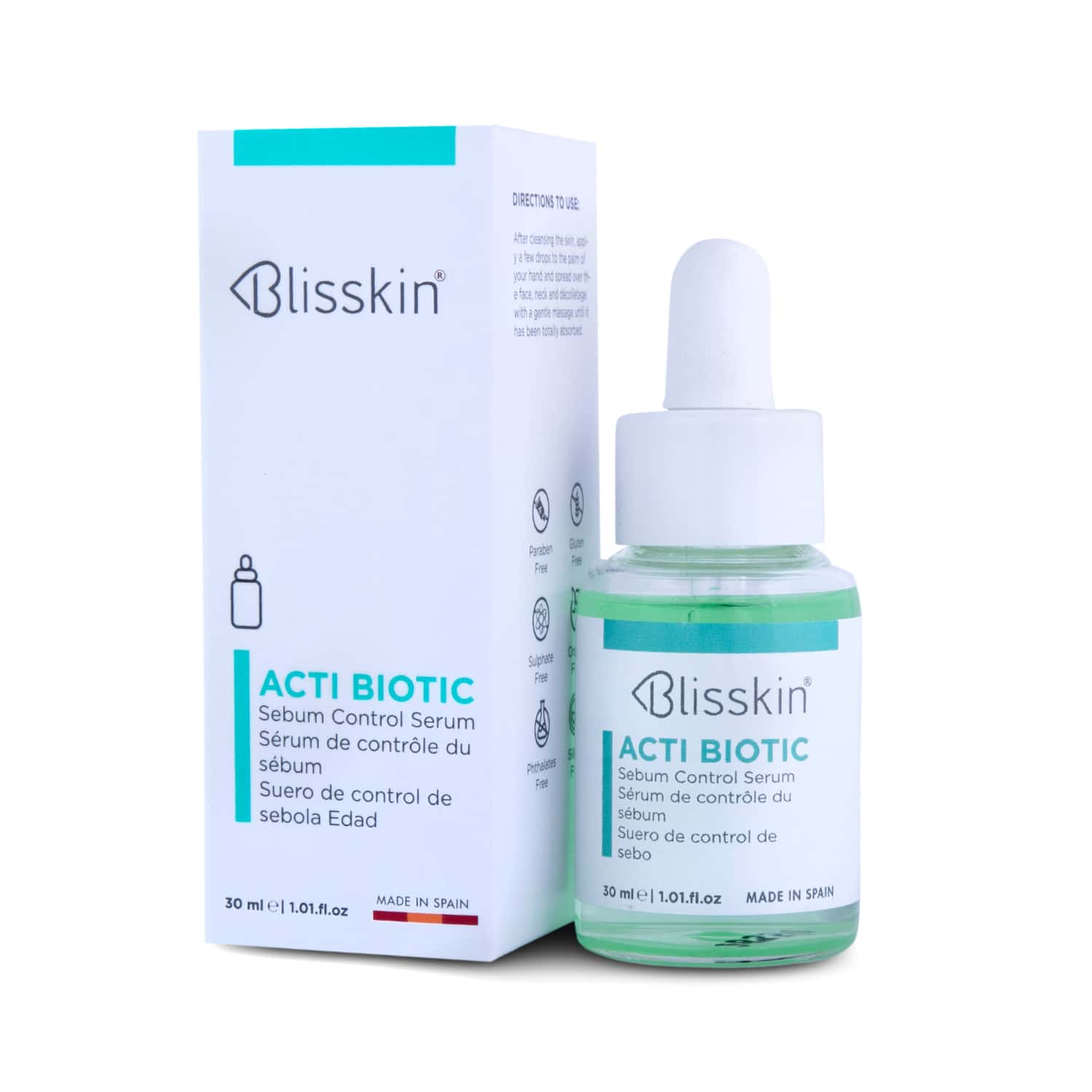 Blisskin Acti Biotic Sebum Control Serum|hamamelis | Camphor & Bisabolol|oily & Acne Prone Skin 30ml