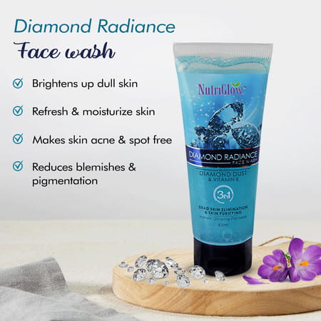 Nutriglow Diamond Radiance Face Wash For Brighter Skin Tone & Deep Pore Cleansing(65ml Each)(Pack 5)