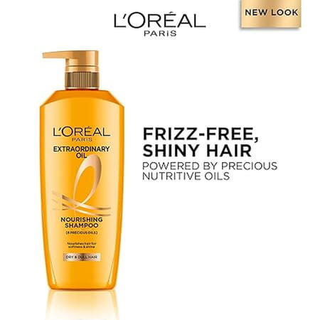 L'Oreal Paris Shampoo | Moist & Hydrating | For Dull | Dry & Lifeless Hair | 6 Oil Nourish | 1ltr